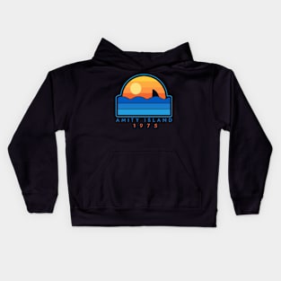 Amity Island 1975 Sunset Retro Kids Hoodie